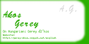 akos gerey business card